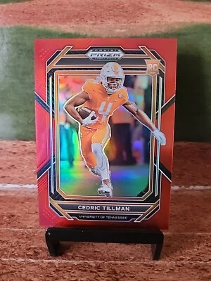 2023 Panini Prizm Draft Picks CEDRIC TILLMAN Red Prizm /299 144 RC Tennessee - Image 1 of 2