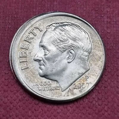 2007 P Roosevelt Dime 10c MINT ERROR - OFF CENTER #43735 - Image 1 of 2