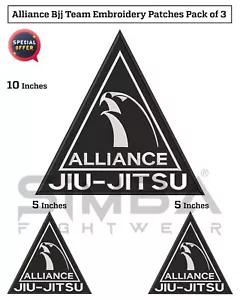Alliance Bjj Embroidery Patches Jiujitsu Club Gi Patches Kimono Patch Pack of 3 - Picture 1 of 8