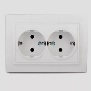 Double Wall Socket Thermoplastic Outlet 16A EU Standart With Grounding - Picture 1 of 7