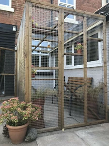Catio/2-Sided Cat Run 6ft x 9ft x 7ft5" – Secure Outdoor Enclosure Play Area - Picture 1 of 11