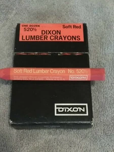 Soft Red Dixon Lumber Crayons 1 Doz. 520 1/2 (j) - Picture 1 of 4