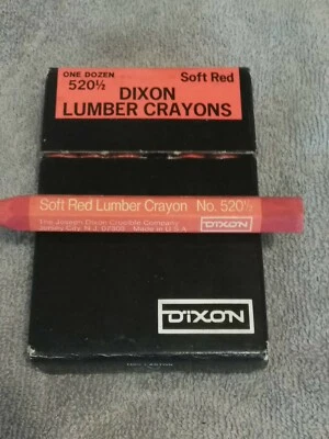 Soft Red Dixon Lumber Crayons 1 Doz. 520 1/2 (j) - Image 1 of 4