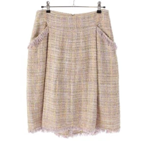 CHANEL 04P Tweed Fringe skirt Bottoms P23054 multicolor 38 - Picture 1 of 17