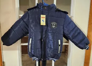 Boy's Jacket Quilted Puffer Coat Little Kids 5/ 6 Youth Navy Blue - Picture 1 of 10