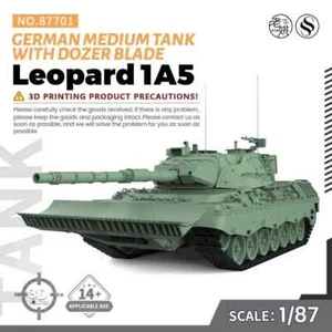 SS87701 1/87 Military Model Kit German Leopard 1A5 Medium Tank With Dozer Blade - Picture 1 of 5