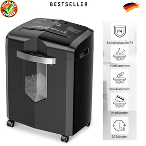 12-Blatt Heim und Büro-Aktenvernichter, P4 Querschnitt Schredder, schnelles Schr - Bild 1 von 6