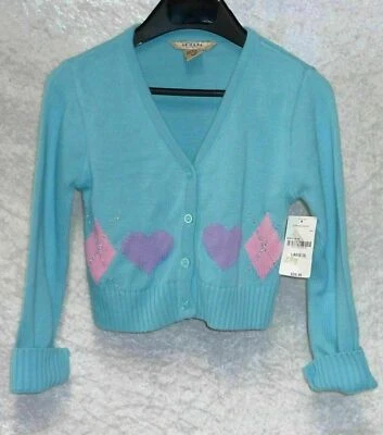  Niñas Suéter Cárdigan Arizona Mangas Largas Cuello en V Niños Talla 6 NUEVO Foto 1 de 2