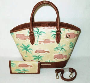 BRAHMIN Eye Catching COPA CABANA MIELE MARRONE JEANNE MARKET TOTE e PORTAFOGLIO NUOVO CON ETICHETTE - Foto 1 di 12