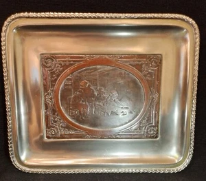 GEFLECHT FRANKREICH 1890 ́ VERSILBERT TABLETT GRAVUR RADIERUNG "LES CREPES" JUGENDSTIL - Bild 1 von 9