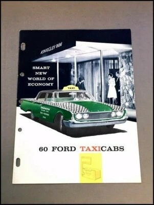 1960 Ford Taxi Cab Vintage Car Sales Brochure Catalog - Fairlane Custom Galaxie — 第 1/4 张图片