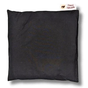Dinkelkissen 20x20cm Schwarz Körnerkissen 100% Baumwolle für Wärme und Kältether - Picture 1 of 5