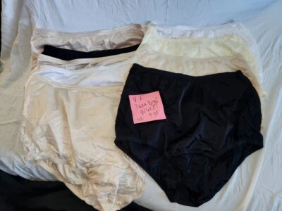Lot 9 NWT S 5 Vanity Fair Nylon 13011 Brief Underwear Lace Tagless Black Nude Y - Image 1 of 4