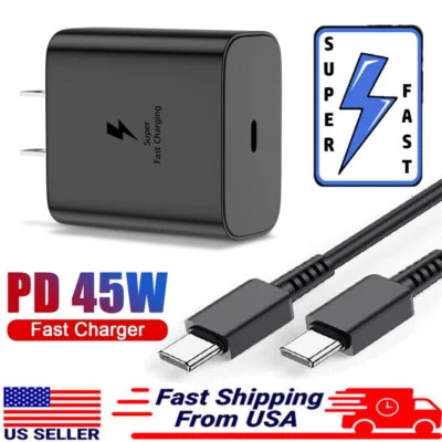 THE-PHONE-ZONE 45W Fast Wall Charger Adapter Power 6FT Type-C Cable PD For Samsung Galaxy S23 U