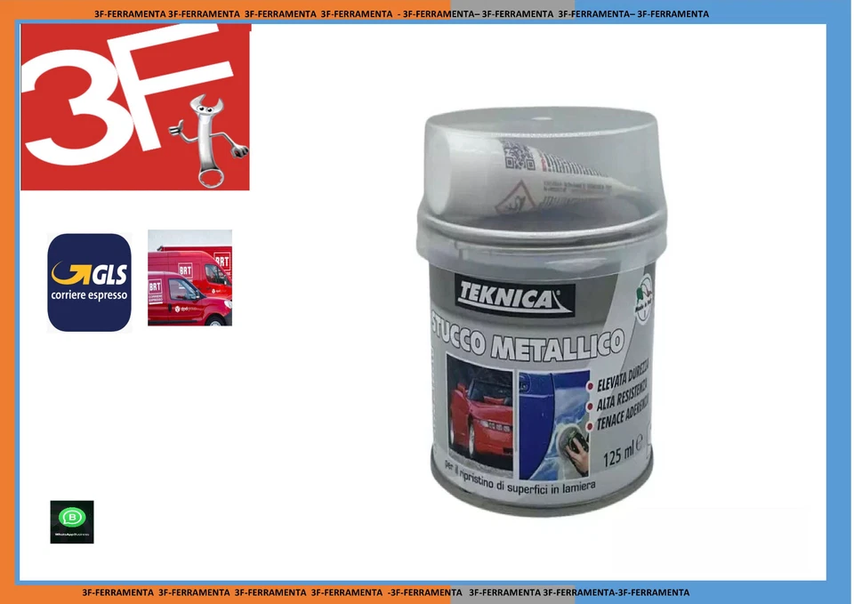 Stucco poliestere bicomponente per metalli e Carrozzeria Teknica 125 ml