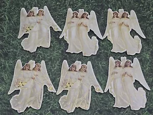 6 B. Shackman Engel Paare Weihnachten Vintage 1993 Karton doppelseitig - Bild 1 von 7
