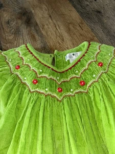 petit ami baby girl 24 Months Long Sleeve Corduroy Green Holiday Dress - Picture 1 of 3