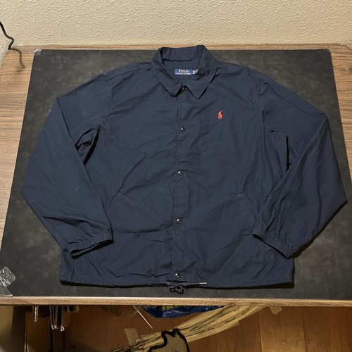 Polo Ralph Lauren Giacca Uomo 2XL Coach Giacca a Vento Rosso Pony XXL Classico