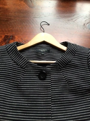 Blazer para mujer Talbots negro-blanco forrado con textura de un botón talla 4 Foto 1 de 4