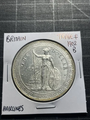 Britain / Hong Kong Silver Trade Dollar 1902 B Hairlines - Image 1 of 2