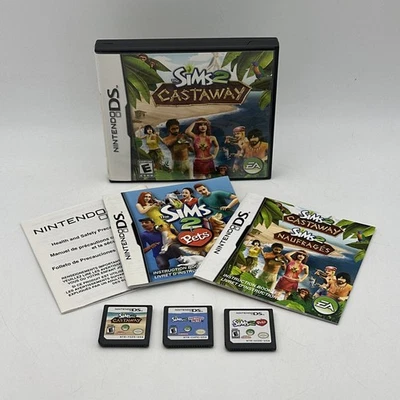 Nintendo DS 3 Game Lot - Sim 2 Castaway, Sims 2 Apartment Pets, Sims 2 Pets - Image 1 of 4