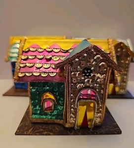 The Bombay Company 3 Pailletten Haus Boxen Vintage - Bild 1 von 19