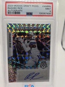 2023 Panini Mosaic Draft Picks #AM-RRI Rashee Rice Autographs Mosaic PSA 9 - Picture 1 of 4