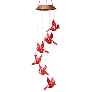 Sparkling Solar Hanging Cardinal Outdoor Garden Mobile - Picture 1 of 3