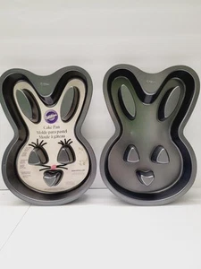 Wilton Ostern Frühling Hase Kopf Gesicht Schwerlast Antihaft Kuchenformen 2er Set - Bild 1 von 8