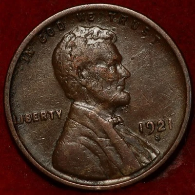 1921-S San Francisco Mint Copper Lincoln Wheat Cent - Image 1 of 2