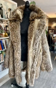 H&M Women's Faux Fur COAT JACKET SZ M Oversize NWT fawn print - Picture 1 of 12