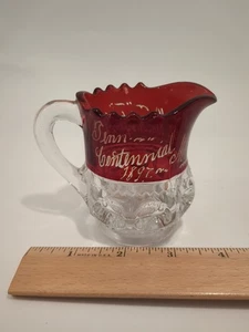 Antigua jarra crema recuerdo rojo rubí centenario de Tennessee 1897 Anna D - Imagen 1 de 7