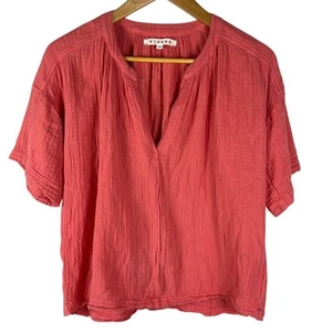 Xirena Clem Lightweight Gauzy Boho V-Neck Top in Paprika Size XS - Picture 1 of 9