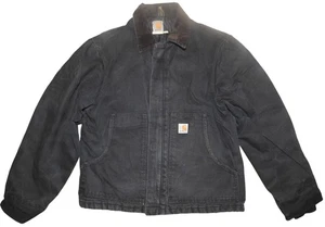 Vintage Y2K Carhartt Sandstone Jacket Arctic Quilt Lined Medium J002 BLK Black - Picture 1 of 10