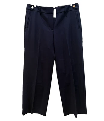 Nuevo con etiquetas Pantalón de vestir Talbots talla 14W Petite Greenwich cintura alta pierna ancha azul marino Foto 1 de 4