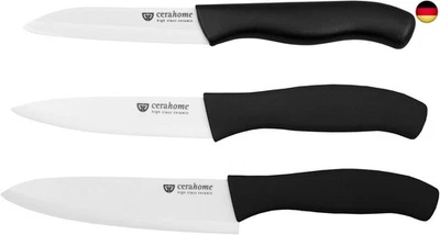 GRÄWE Keramikmesser Set, Scharf, 3er Pack Messerset, Küchenmesser, Gemüsemesser  - Bild 1 von 4