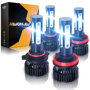 9005 H11 LED Headlight Kit Combo Bulbs 6000K High Low Beam Super White Bright - Picture 1 of 9