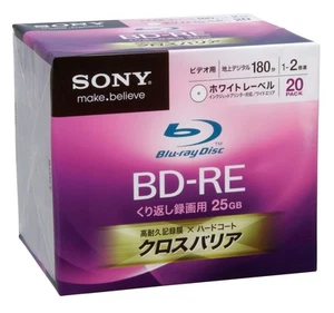 SONY Video BD-RE Rewritable Single Side 1 Layer 25GB 2x Speed Printable 20 She - Picture 1 of 1
