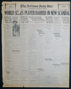 1924 Newspaper Front Page - Kennesaw Landis Bars Baseball Player For Bribery - Picture 1 of 2