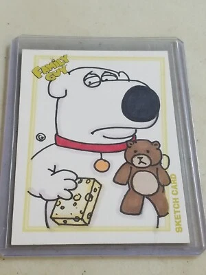 Family Guy Season 2 Trading Cards Color Sketch Brian wash Teddy by Joel A. Gomez - Image 1 of 3