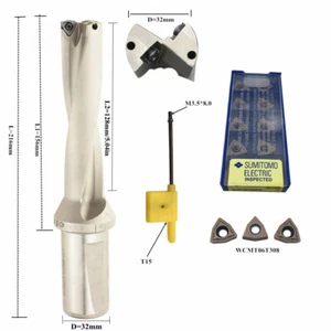 Taladro indexable 1 pieza C32-4D32-WC06+10 piezas WCMT06T308FN ACZ330 U  - Imagen 1 de 4