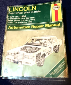 Haynes, Lincoln 1970-1996, Continental 1970-1987, Mark series 1970-1992 - Picture 1 of 2