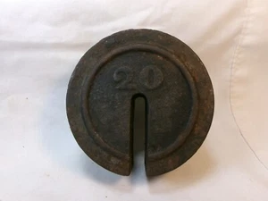 Vintage Cast Iron #20 Slotted 5 pound Platform Scale Weight - Picture 1 of 4