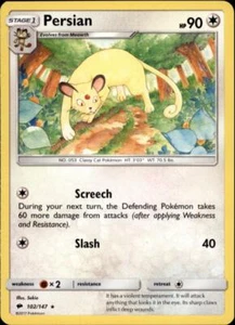 2x (SM03-102) Persian (R) Pokemon SM Burning Shadows Card # 102 - Picture 1 of 1