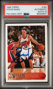 Steve Nash 1996 Topps Signed Rookie Card #182 Auto Graded PSA 10 95009691 - Picture 1 of 1