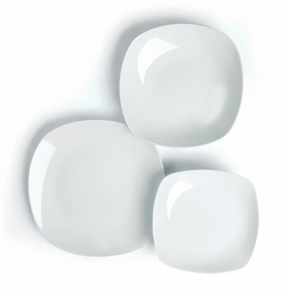 Excelsa Square Servizio Tavola 18 Pezzi, Porcellana, Bianco, 12x47x27 cm, unità  - Immagine 1 di 1