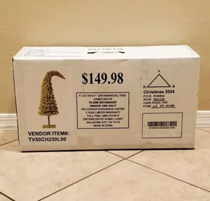 Hobby Lobby Whimsical Pre-Lit Christmas Tree Grinch 5’ LED Bright Green IN HAND! - Picture 1 of 2
