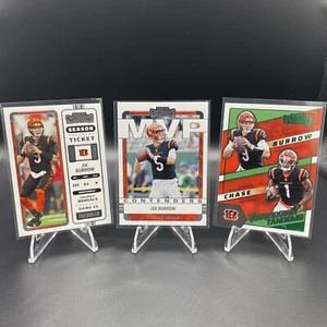 2022 Panini Contenders Joe Burrow Season Ticket, MVP, & Touchdown Tandem 3 Cards - Picture 1 of 5