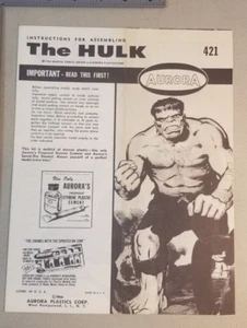 INSTRUCCIONES DE COLECCIÓN PARA MONTAR EL HULK 1966 AURORA PLASTICS CORP 77A - Imagen 1 de 5