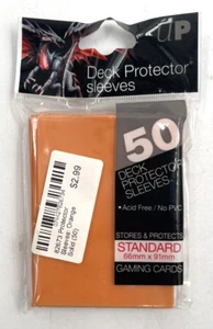 50 Ultra Pro Deck Protector 66 mm x 91 mm Standard Card Sleeves (Orange) - Picture 1 of 2